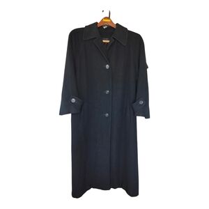 Neiman Marcus Regency Trench Coat Black Camel Hair Long Size 12